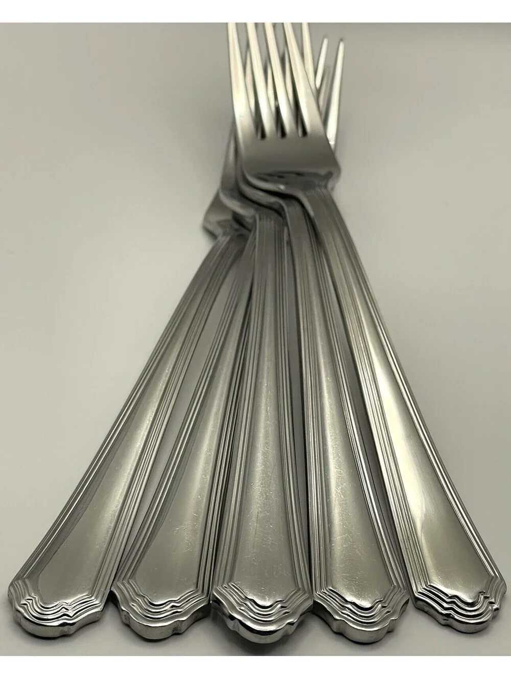 (5) Lenox ARCHWAY 18/10 Stainless China Dinner Fork Lot ~ 8 3/8”